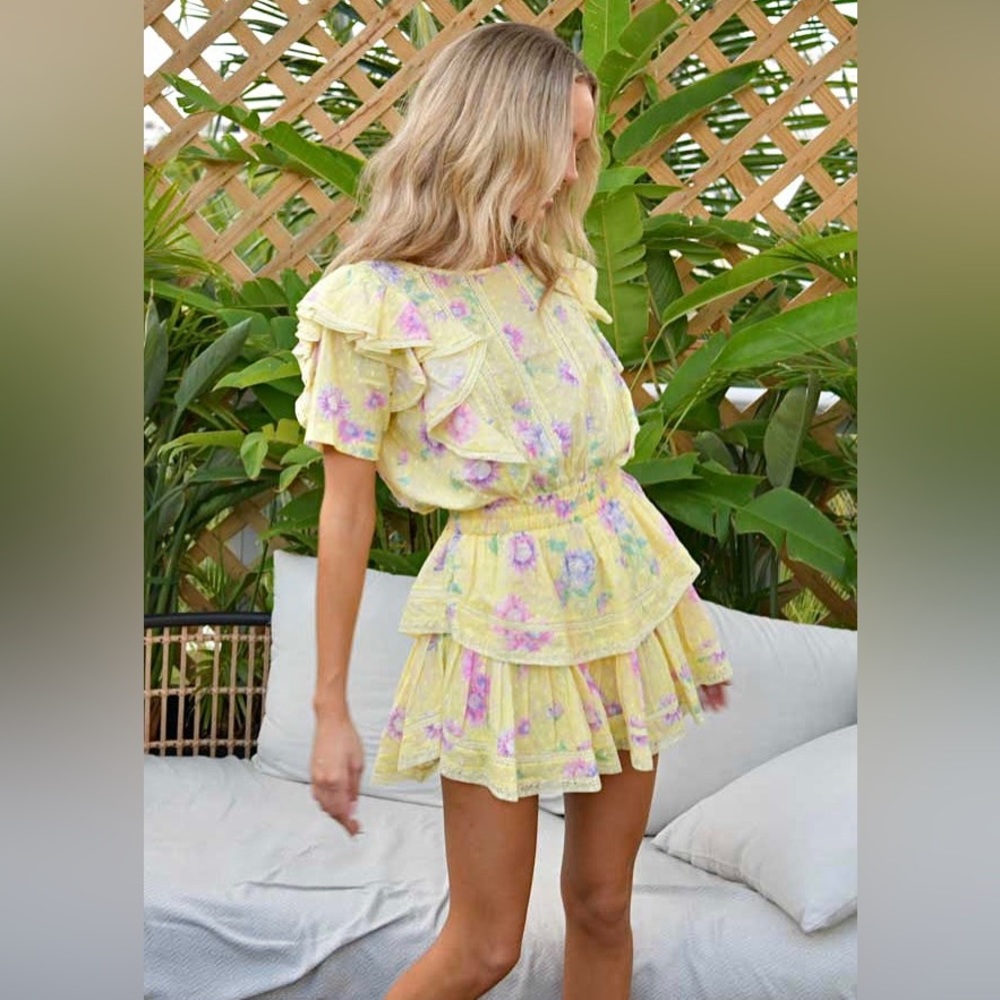 NWT LoveShackFancy Natasha Dress Bright Azalea Size XS